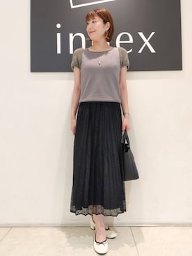 「index」｜「アイテム（アクセサリー）」を使った、index スタッフさん（レディース・162cm）の夏コーディネート