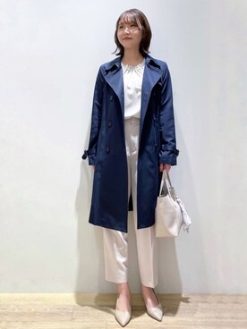 「インデックス」｜「アイテム（トレンチコート）」を使った、index スタッフさん（レディース・160cm）の春コーディネート