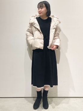 「インデックス」｜「アイテム（ダウンジャケット/コート）」を使った、index スタッフさん（レディース・151cm）の冬コーディネート