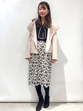 「index（インデックス）のアイテム（その他アウター）」を使った、index スタッフさん（レディース・160cm）の冬コーディネート
