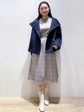 「index（インデックス）のアイテム（その他アウター）」を使った、index スタッフさん（レディース・160cm）の秋コーディネート