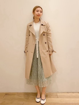 「インデックス」｜「アイテム（トレンチコート）」を使った、index スタッフさん（レディース・153cm）の春コーディネート