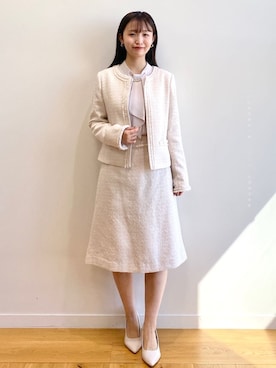 「index（インデックス）のアイテム（ノーカラージャケット）」を使った、index スタッフさん（レディース・158cm）の冬コーディネート