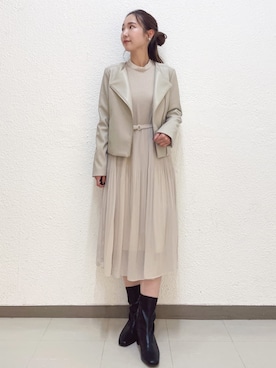 「index（インデックス）のアイテム（ライダースジャケット）」を使った、index スタッフさん（レディース・160cm）の秋コーディネート