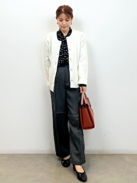 「オペークドットクリップ」｜index スタッフさん（レディース・154cm）の秋コーディネート