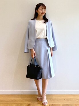 「index（インデックス）のアイテム（ノーカラージャケット）」を使った、index スタッフさん（レディース・158cm）の春コーディネート