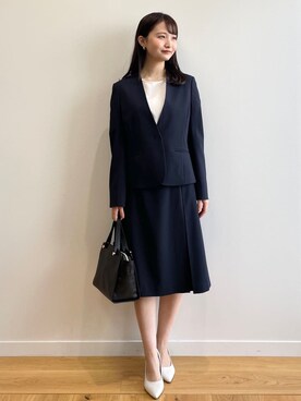 「index（インデックス）のアイテム（ノーカラージャケット）」を使った、index スタッフさん（レディース・158cm）の春コーディネート
