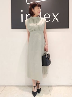「index」｜「アイテム（アクセサリー）」を使った、index スタッフさん（レディース・162cm）の夏コーディネート