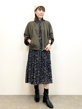 「index（インデックス）のアイテム（ブルゾン）」を使った、index スタッフさん（レディース・154cm）の秋コーディネート