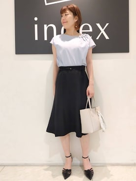 「index」｜「アイテム（アクセサリー）」を使った、index スタッフさん（レディース・162cm）の春コーディネート