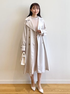 「インデックス」｜「アイテム（トレンチコート）」を使った、index スタッフさん（レディース・158cm）の春コーディネート