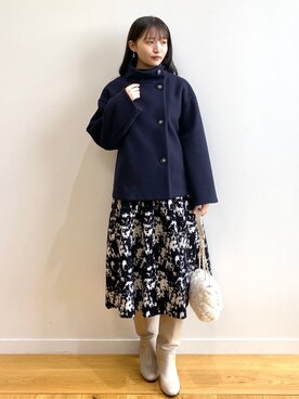 「index（インデックス）のアイテム（その他アウター）」を使った、index スタッフさん（レディース・158cm）の冬コーディネート