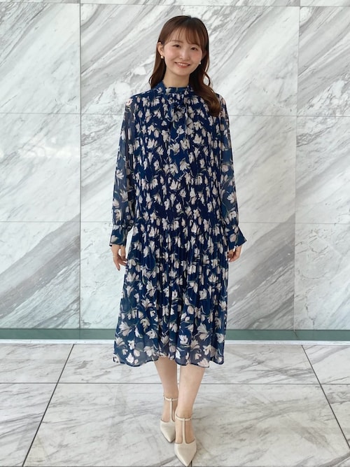 セール】2WAYリボン プリーツワンピース【洗濯機洗い可】（ワンピース