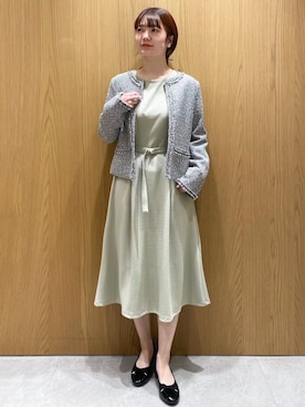 「index（インデックス）のアイテム（ノーカラージャケット）」を使った、index スタッフさん（レディース・156cm）の冬コーディネート