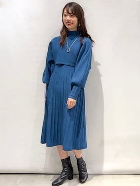 「index（インデックス）のアイテム（セットアップ）」を使った、index スタッフさん（レディース・160cm）の冬コーディネート