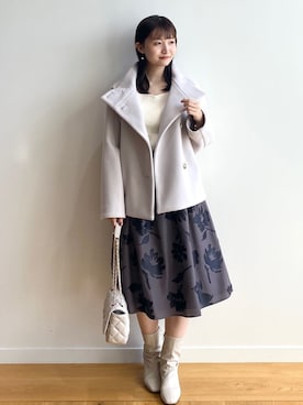 「index（インデックス）のアイテム（その他アウター）」を使った、index スタッフさん（レディース・158cm）の秋コーディネート