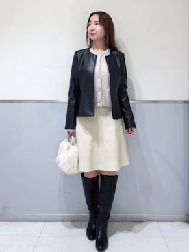 「オペークドットクリップ」｜「アイテム（ブーツ）」を使った、index スタッフさん（レディース・160cm）の秋コーディネート