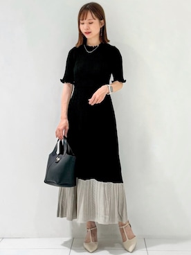 「インデックス」｜「アイテム（ワンピース/ドレス）」を使った、index スタッフさん（レディース・148cm）の夏コーディネート