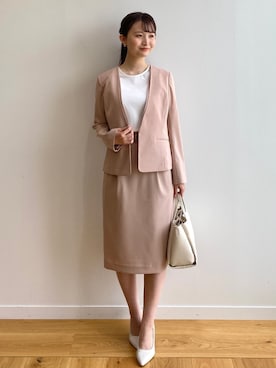 「index（インデックス）のアイテム（ノーカラージャケット）」を使った、index スタッフさん（レディース・158cm）の春コーディネート