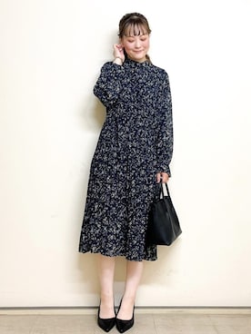 「index（インデックス）の◆【2WAY/軽量】フェイクレザーミドルサイズトートバッグ（トートバッグ）」を使った、index スタッフさん（レディース・156cm）の秋コーディネート