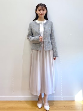 「index（インデックス）のアイテム（ノーカラージャケット）」を使った、index スタッフさん（レディース・158cm）の冬コーディネート