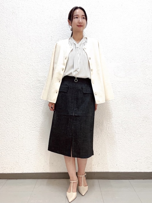 セール】ツイード調ジップタイトスカート【洗濯機洗い可/防シワ