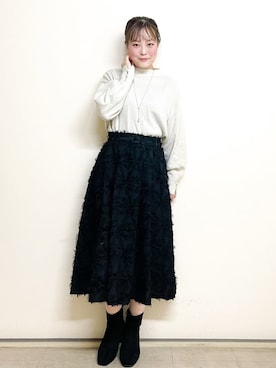 「index」｜「アイテム（アクセサリー）」を使った、index スタッフさん（レディース・156cm）の冬コーディネート