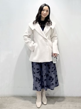 「アイテム（ワンピース/ドレス）」を使った、index スタッフさん（レディース・156cm）の冬コーディネート