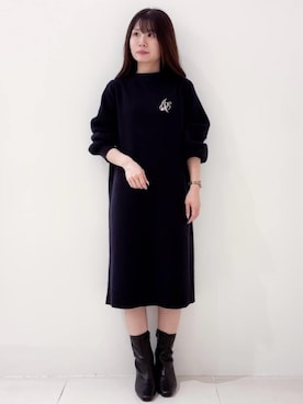 「インデックス」｜「アイテム（ワンピース/ドレス）」を使った、index スタッフさん（レディース・147cm）の秋コーディネート