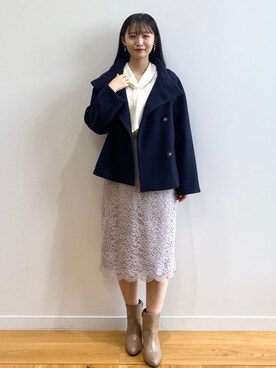 「index（インデックス）のアイテム（その他アウター）」を使った、index スタッフさん（レディース・158cm）の秋コーディネート