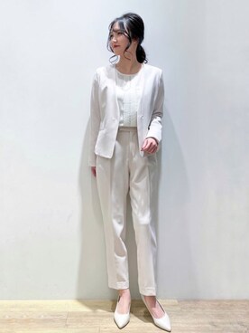 「index（インデックス）のアイテム（ノーカラージャケット）」を使った、index スタッフさん（レディース・160cm）の春コーディネート