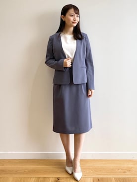 「index（インデックス）のアイテム（ノーカラージャケット）」を使った、index スタッフさん（レディース・158cm）の春コーディネート