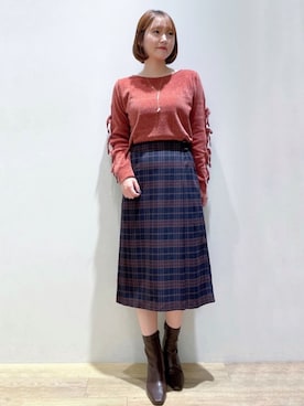 index スタッフさん（レディース・160cm）の秋コーディネート