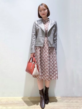 「インデックス」｜「アイテム（ワンピース/ドレス）」を使った、index スタッフさん（レディース・160cm）の秋コーディネート