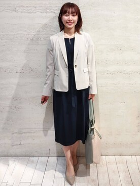 「index」｜「アイテム（ジャケット/アウター）」を使った、index スタッフさん（レディース・157cm）の春コーディネート