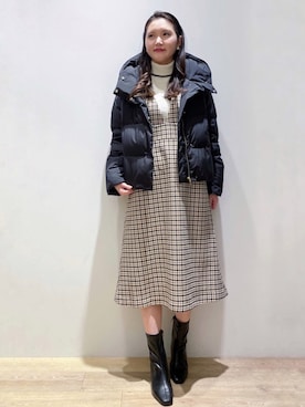「index」｜「アイテム（ダウンジャケット/コート）」を使った、index スタッフさん（レディース・160cm）の秋コーディネート