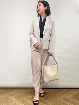 「index」｜「アイテム（ジャケット/アウター）」を使った、index スタッフさん（レディース・161cm）の夏コーディネート