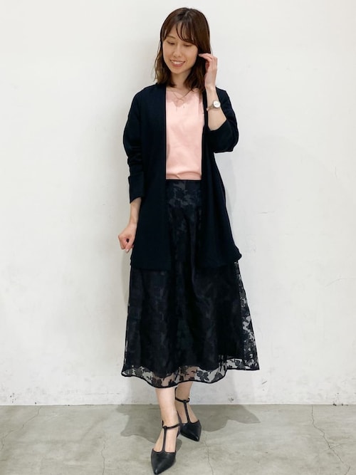 セール】オパール加工フラワーフレアスカート【洗濯機可】（スカート