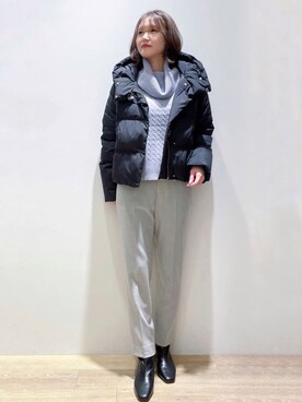 「index」｜「アイテム（ダウンジャケット/コート）」を使った、index スタッフさん（レディース・160cm）の冬コーディネート