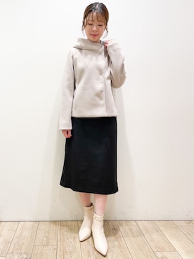 「index（インデックス）のアイテム（その他アウター）」を使った、index スタッフさん（レディース・158cm）の秋コーディネート