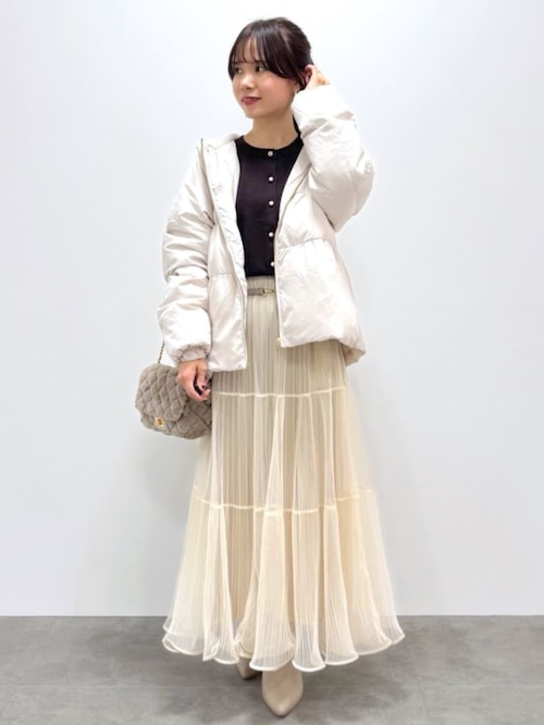 KAWADAダウンペプラムショートコート【撥水/洗える/静電気防止裏地