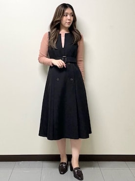 「インデックス」｜「アイテム（ワンピース/ドレス）」を使った、index スタッフさん（レディース・166cm）の秋コーディネート