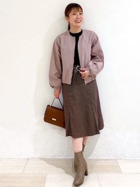 「index（インデックス）のアイテム（ブルゾン）」を使った、index スタッフさん（レディース・158cm）の秋コーディネート