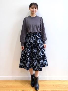「index」｜「アイテム（アクセサリー）」を使った、index スタッフさん（レディース・158cm）の冬コーディネート
