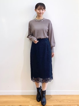 index スタッフさん（レディース・158cm）の冬コーディネート