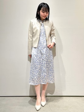 「index（インデックス）のアイテム（ノーカラージャケット）」を使った、index スタッフさん（レディース・151cm）の冬コーディネート