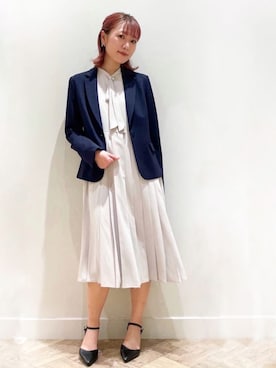 「仕事着」｜「アイテム（ワンピース/ドレス）」を使った、index スタッフさん（レディース・158cm）の冬コーディネート