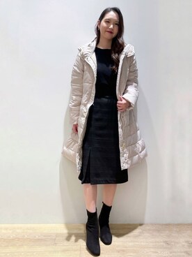 「index」｜「アイテム（ダウンジャケット/コート）」を使った、index スタッフさん（レディース・160cm）の秋コーディネート