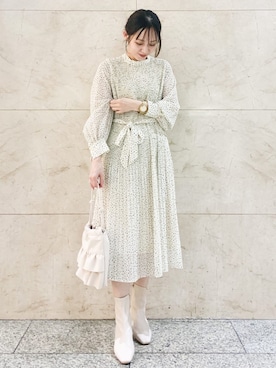 「インデックス」｜「アイテム（ワンピース/ドレス）」を使った、index スタッフさん（レディース・158cm）の秋コーディネート