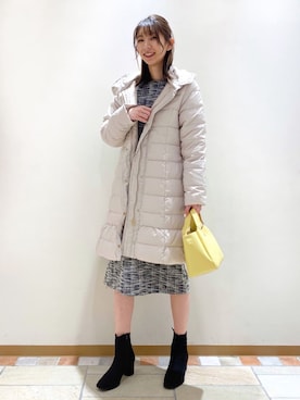 「インデックス」｜「アイテム（ダウンジャケット/コート）」を使った、index スタッフさん（レディース・166cm）の冬コーディネート
